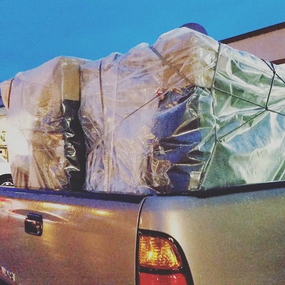 couch in truck