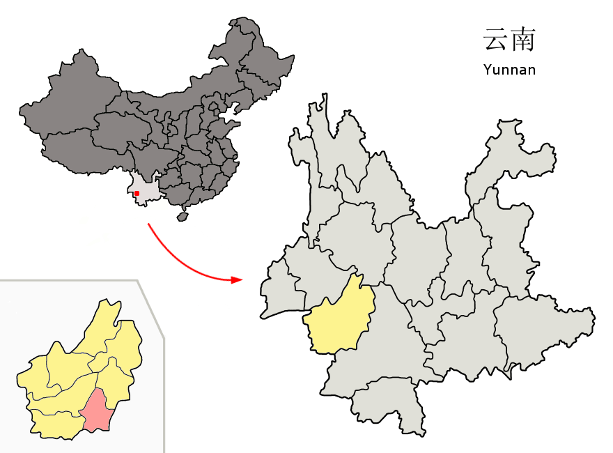 Shuangjiang is the little red area. Obviously.