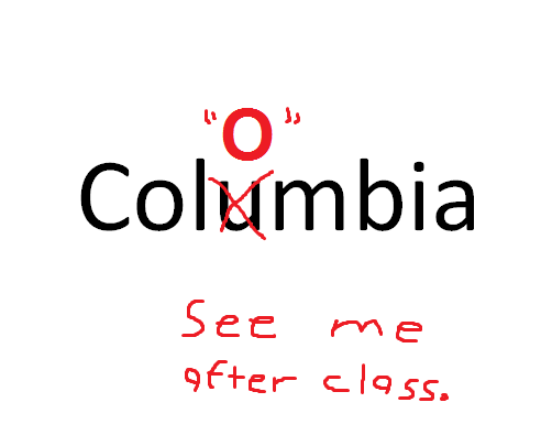 Columbia spelling