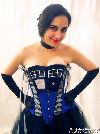 Photo by Hugh Casey, TARDIS corset by MayFaire Moon. 